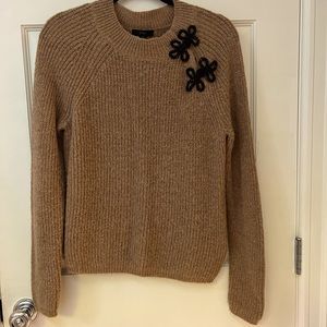 JCrew Sweater with Black Beaded Embellishment